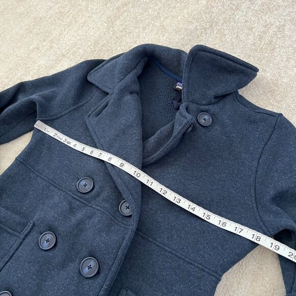 Patagonia Blue Better Sweater Pea Coat Double Breasted Jacket S - Picture 6 of 9
